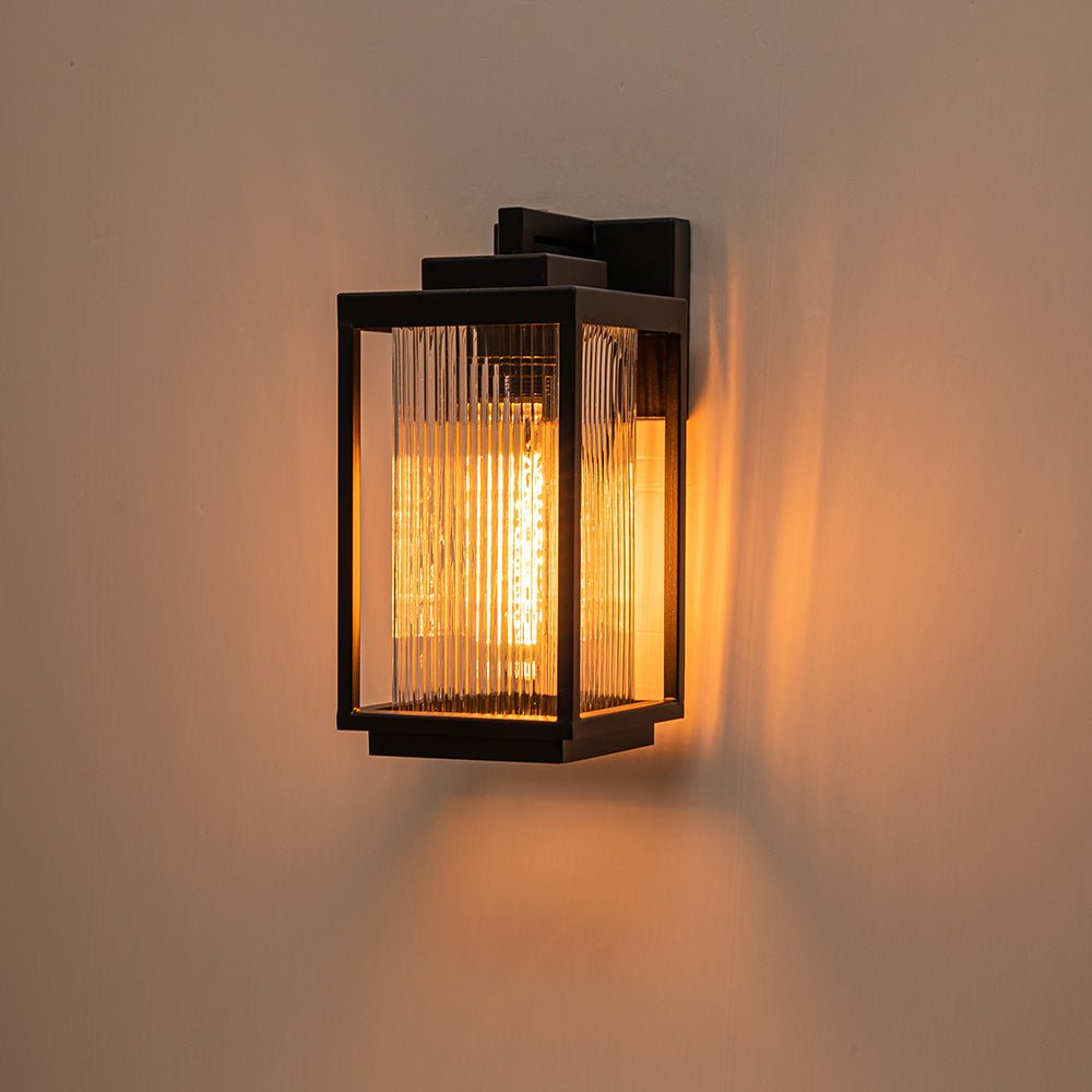 Vireon Outdoor Modern Glass Wall Lantern - Lamp Copper