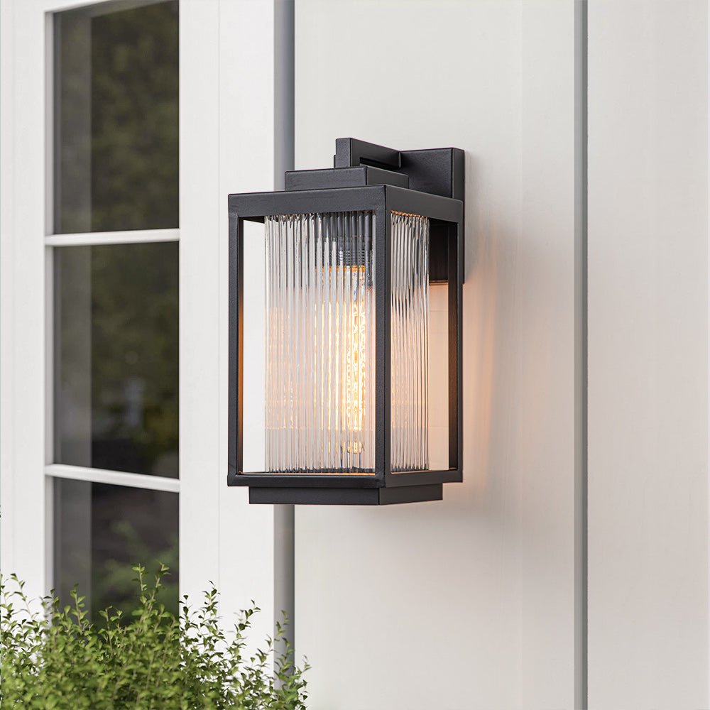 Vireon Outdoor Modern Glass Wall Lantern - Lamp Copper
