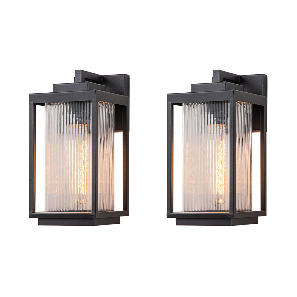Vireon Outdoor Modern Glass Wall Lantern - Lamp Copper