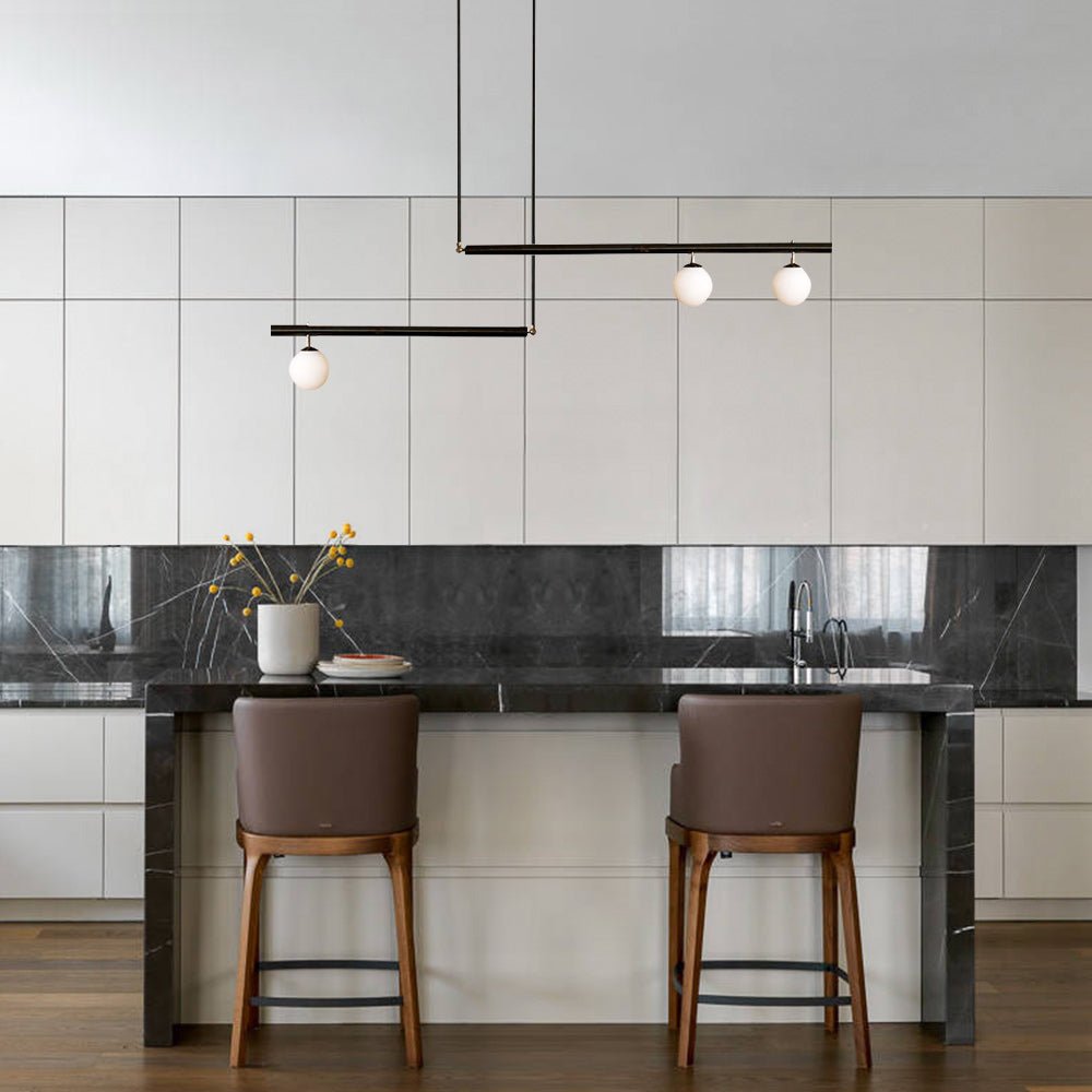 Sifjar Minimalist Linear Glass Chandelier - Lamp Copper