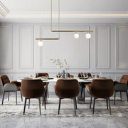 Sifjar Minimalist Linear Glass Chandelier - Lamp Copper