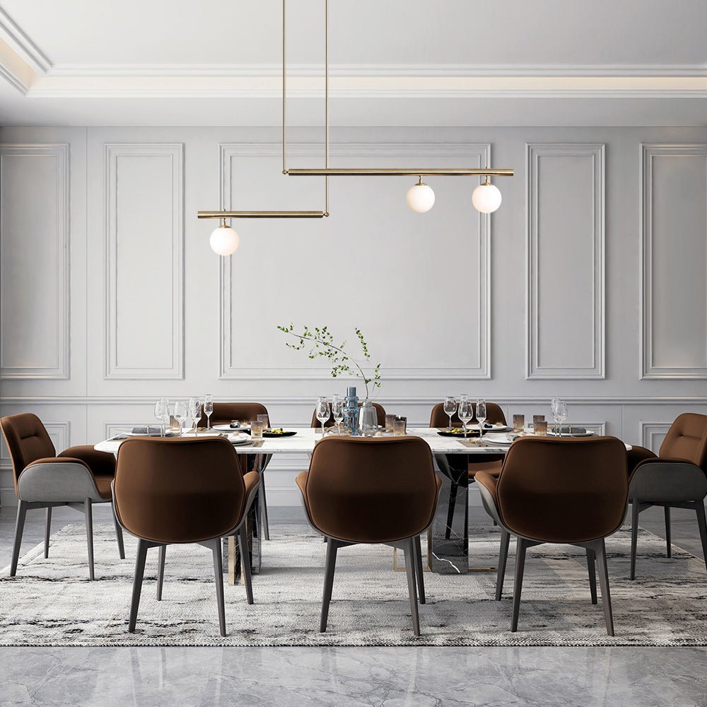 Sifjar Minimalist Linear Glass Chandelier - Lamp Copper