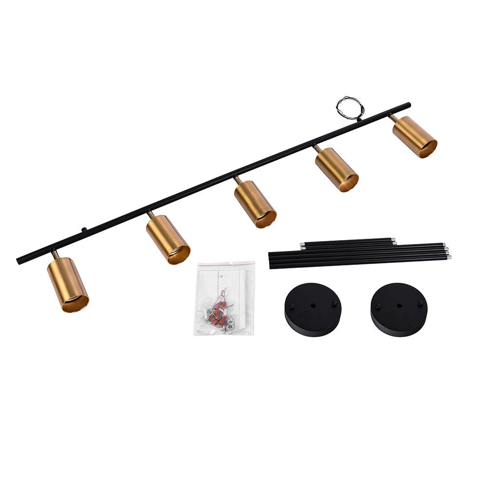 Polis Linear Metal Pendant Track Lighting - Lamp Copper