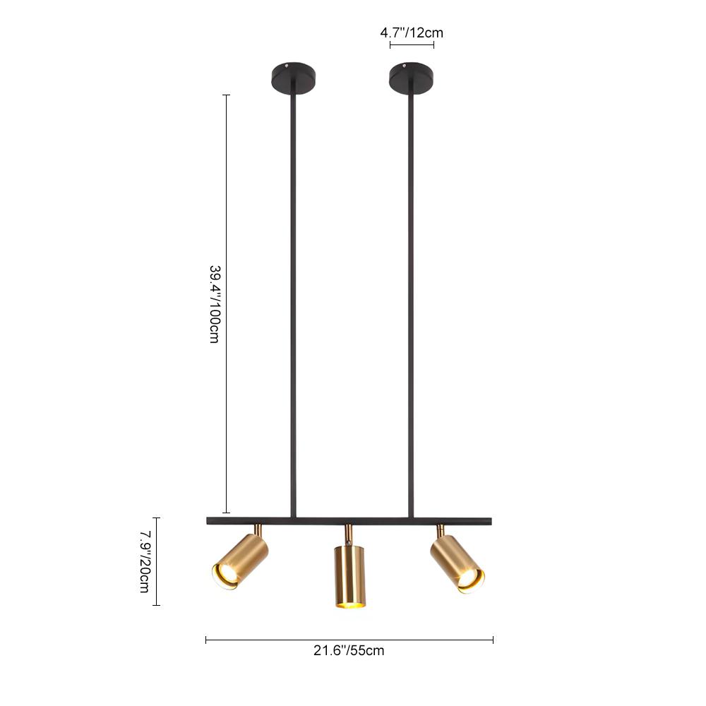 Polis Linear Metal Pendant Track Lighting - Lamp Copper