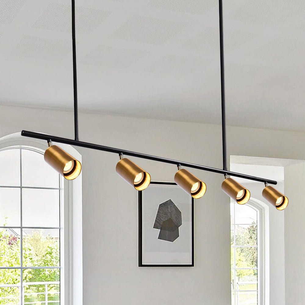 Polis Linear Metal Pendant Track Lighting - Lamp Copper
