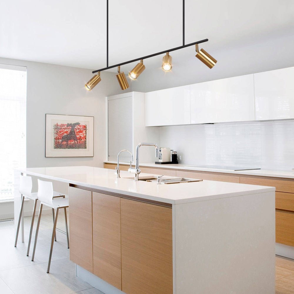 Polis Linear Metal Pendant Track Lighting - Lamp Copper
