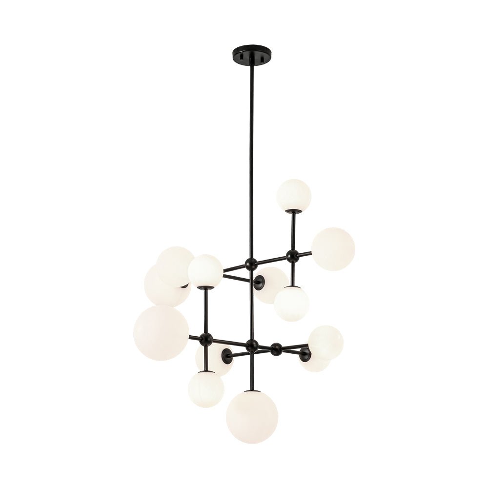 Zoruvyt Luminous Globe Geometric Bubble Opal Glass Chandelier - Lamp Copper