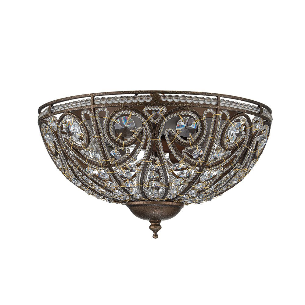 Luxe Moroccan Traditional Bronze Crystal Ceiling Light - Lamp Copper