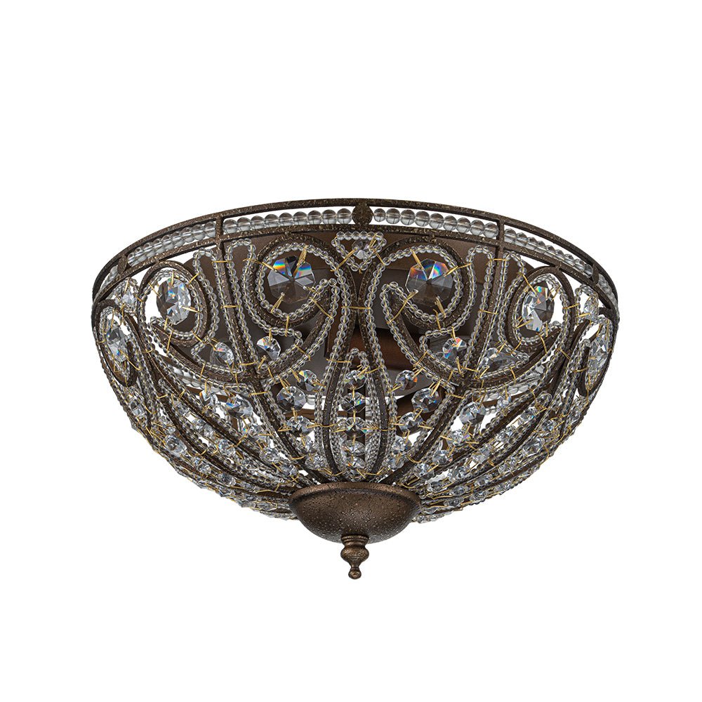 Luxe Moroccan Traditional Bronze Crystal Ceiling Light - Lamp Copper