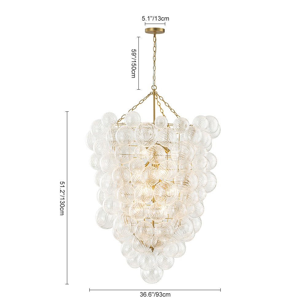 Dagen Luxury Entry Glass Chandelier - Lamp Copper