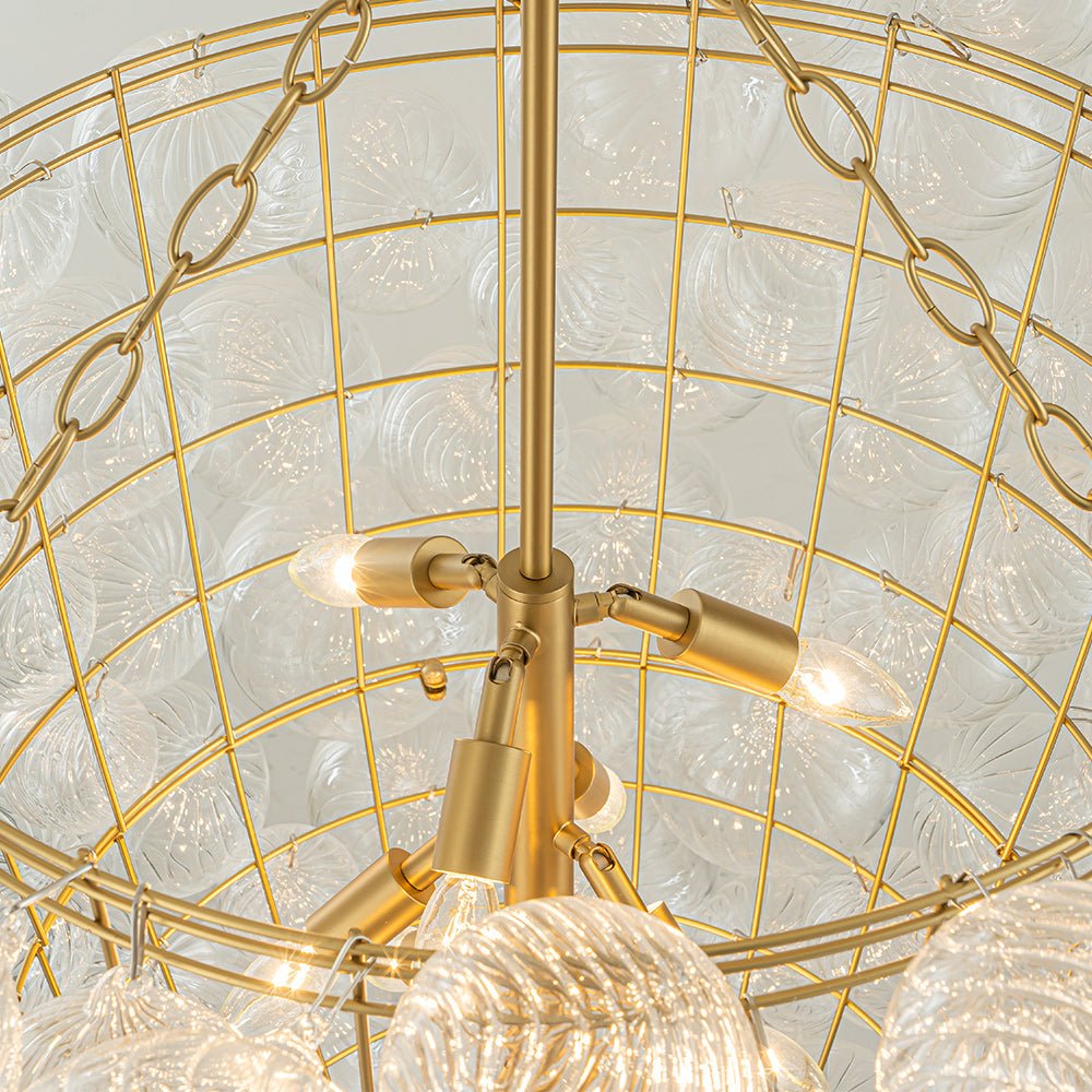Dagen Luxury Entry Glass Chandelier - Lamp Copper