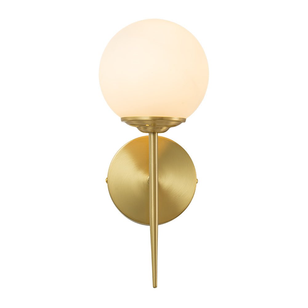 Aether Mid-Century Minimalist Brass Glass Wall Sconce - Lamp Copper