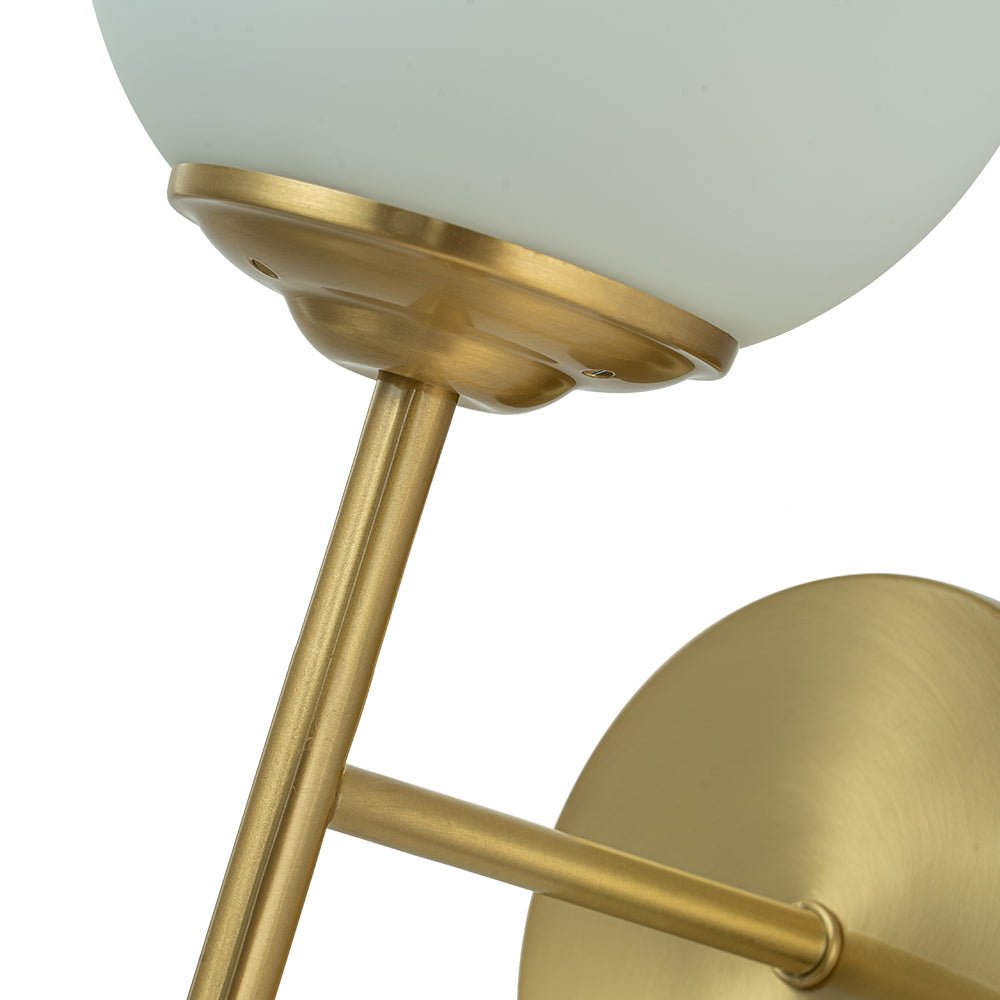 Aether Mid-Century Minimalist Brass Glass Wall Sconce - Lamp Copper