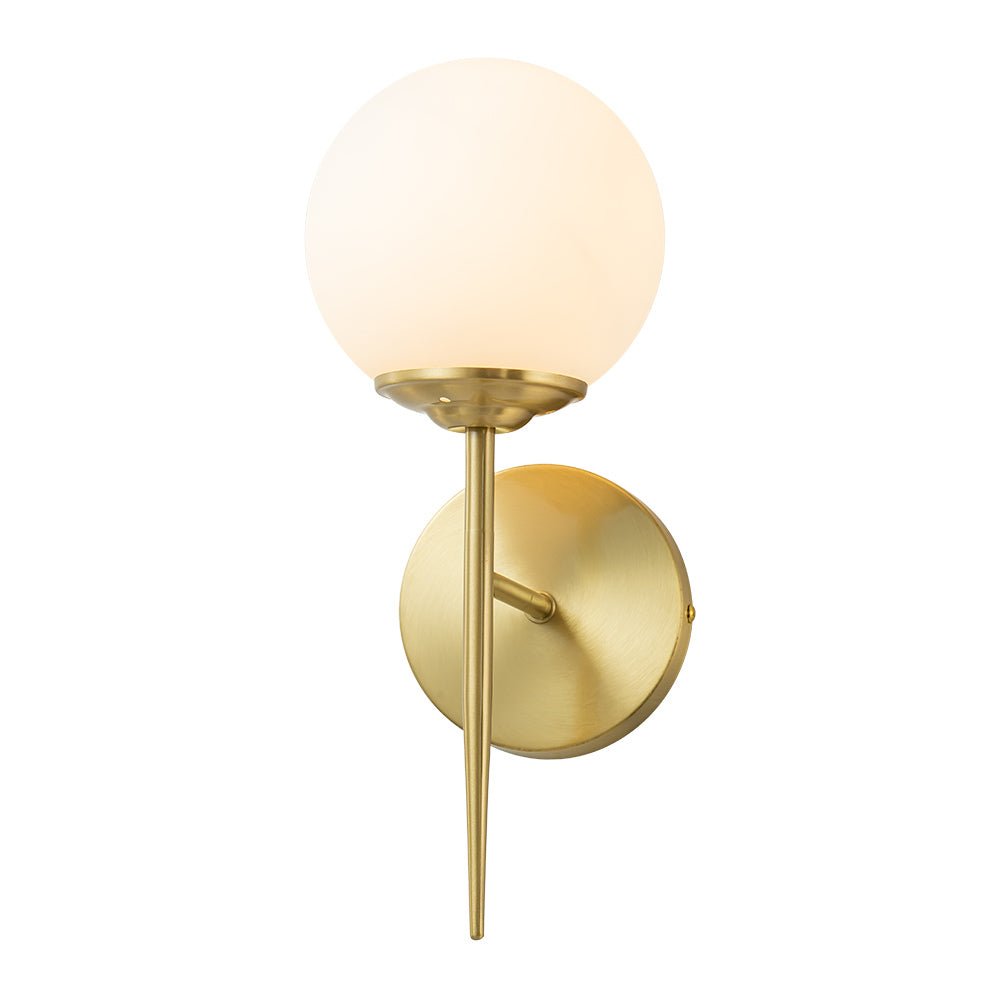 Aether Mid-Century Minimalist Brass Glass Wall Sconce - Lamp Copper