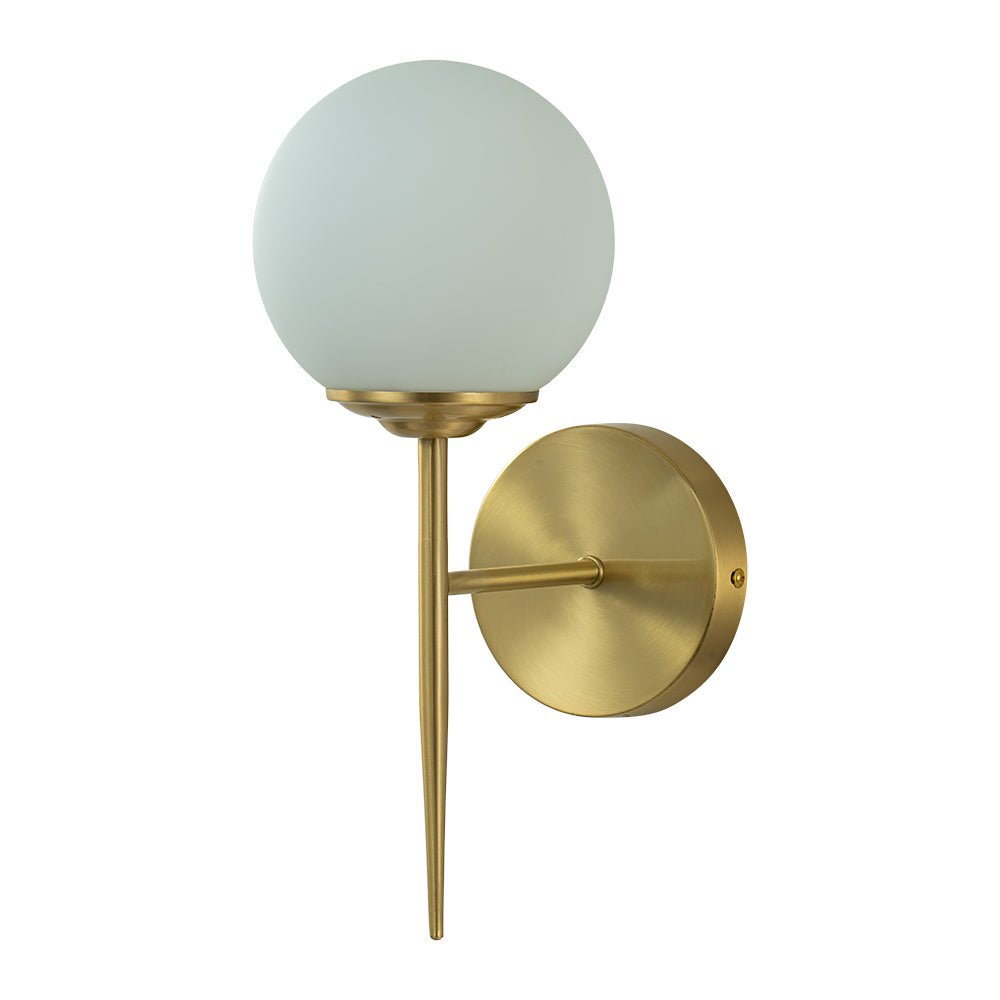 Aether Mid-Century Minimalist Brass Glass Wall Sconce - Lamp Copper