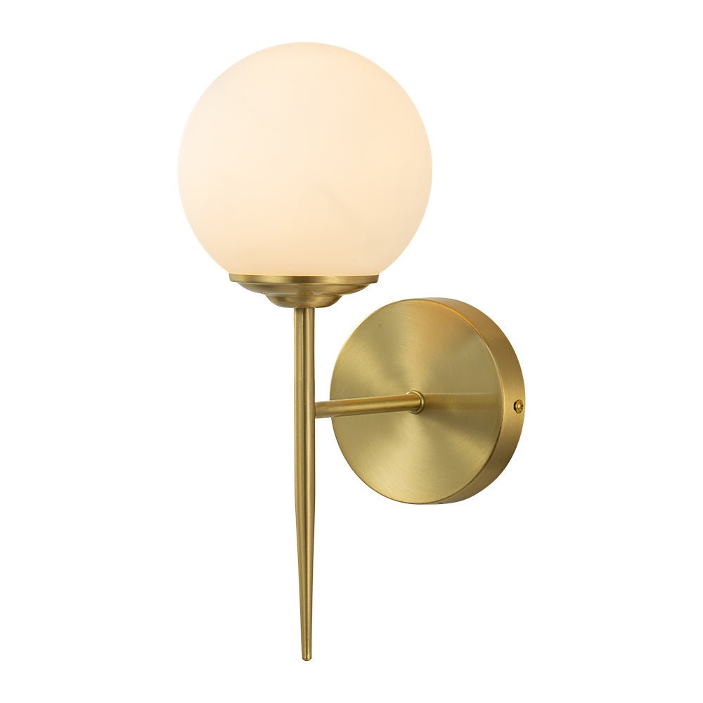 Aether Mid-Century Minimalist Brass Glass Wall Sconce - Lamp Copper