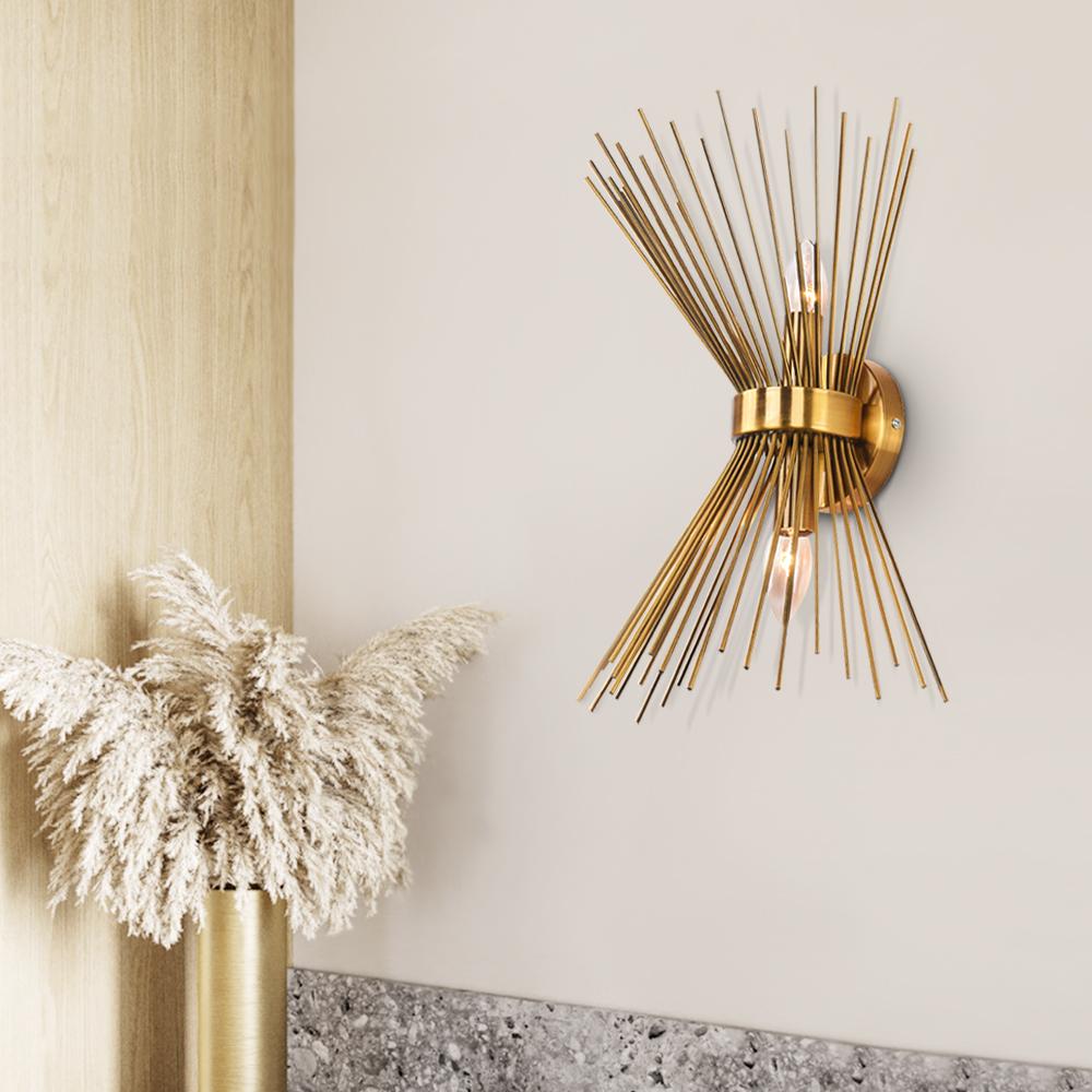 Jarnbrulx Mid Century Sunburst Metal Wall Sconce - Lamp Copper