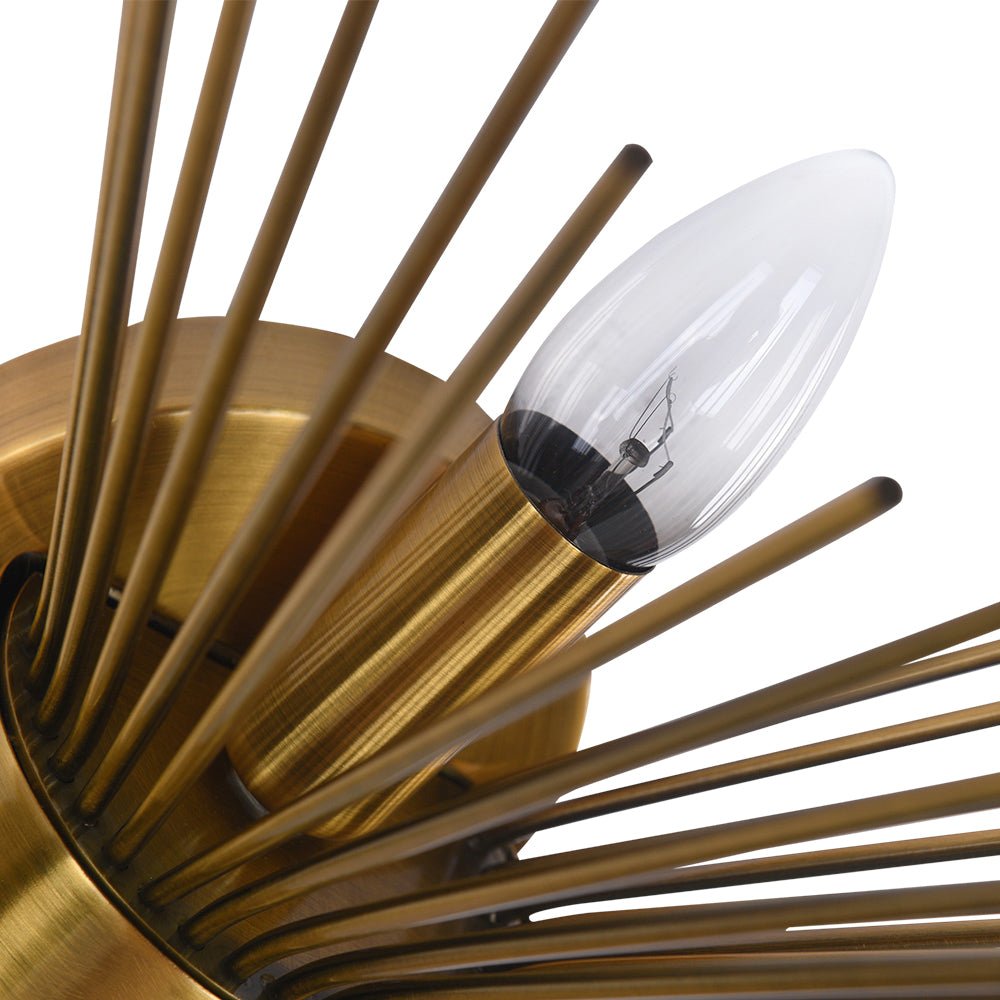 Jarnbrulx Mid Century Sunburst Metal Wall Sconce - Lamp Copper