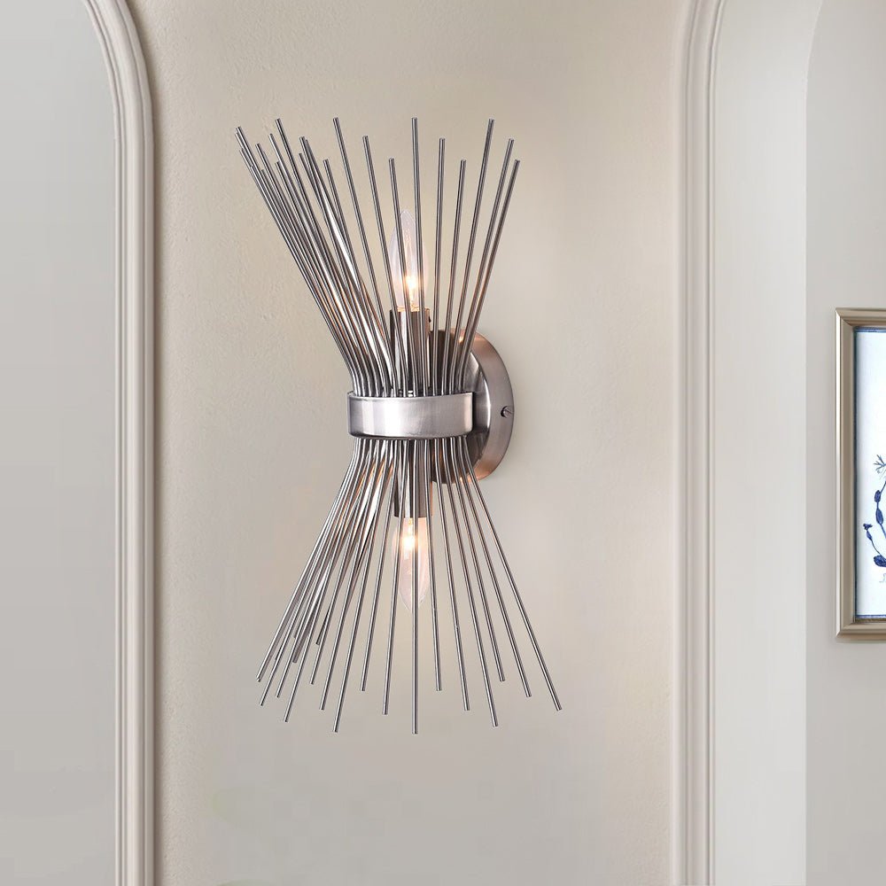 Jarnbrulx Mid Century Sunburst Metal Wall Sconce - Lamp Copper