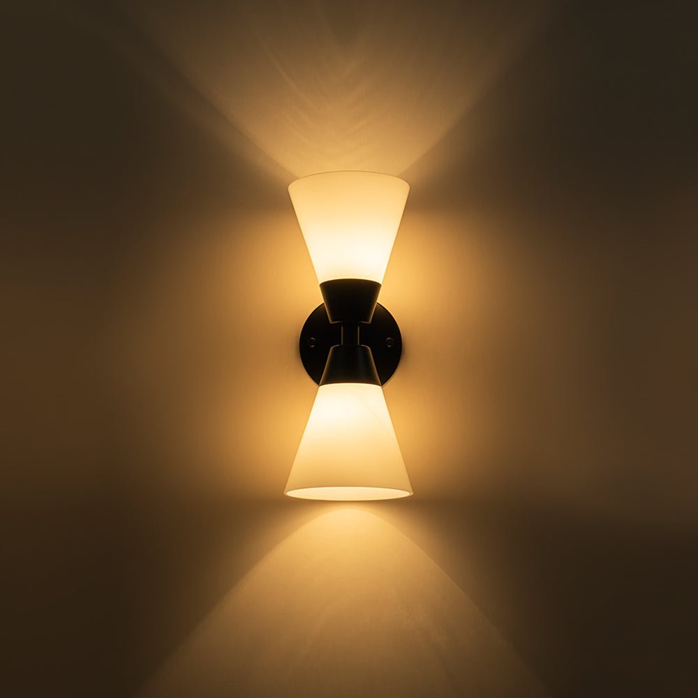 Eirikur Mid-Century Opal Glass Wall Sconce - Lamp Copper