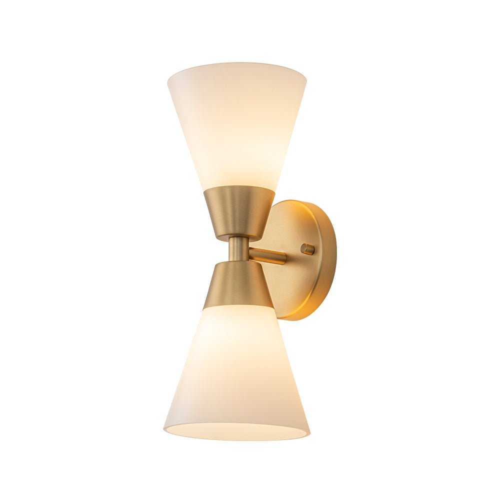 Eirikur Mid-Century Opal Glass Wall Sconce - Lamp Copper