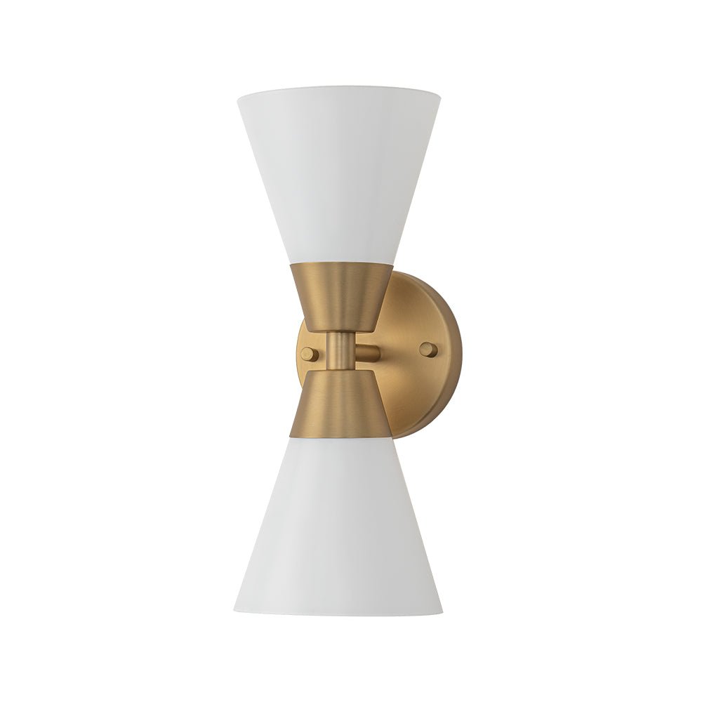 Eirikur Mid-Century Opal Glass Wall Sconce - Lamp Copper