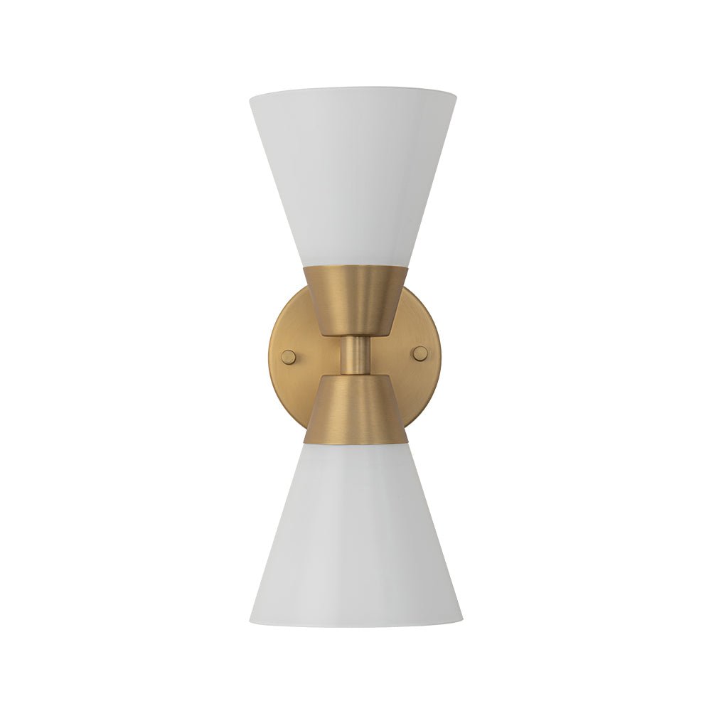 Eirikur Mid-Century Opal Glass Wall Sconce - Lamp Copper