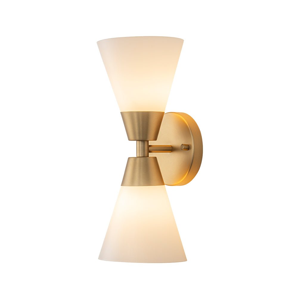 Eirikur Mid-Century Opal Glass Wall Sconce - Lamp Copper