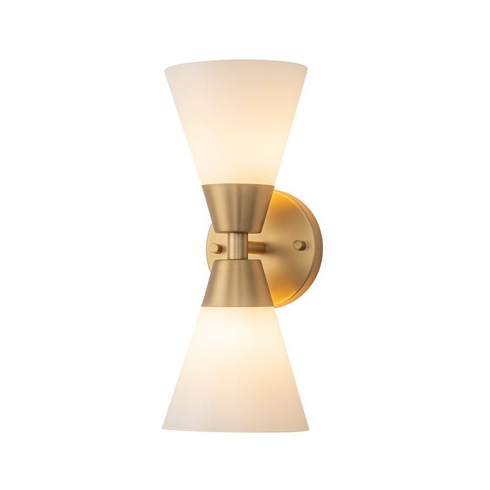Eirikur Mid-Century Opal Glass Wall Sconce - Lamp Copper