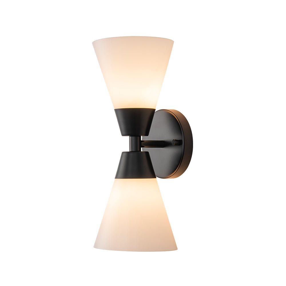 Eirikur Mid-Century Opal Glass Wall Sconce - Lamp Copper