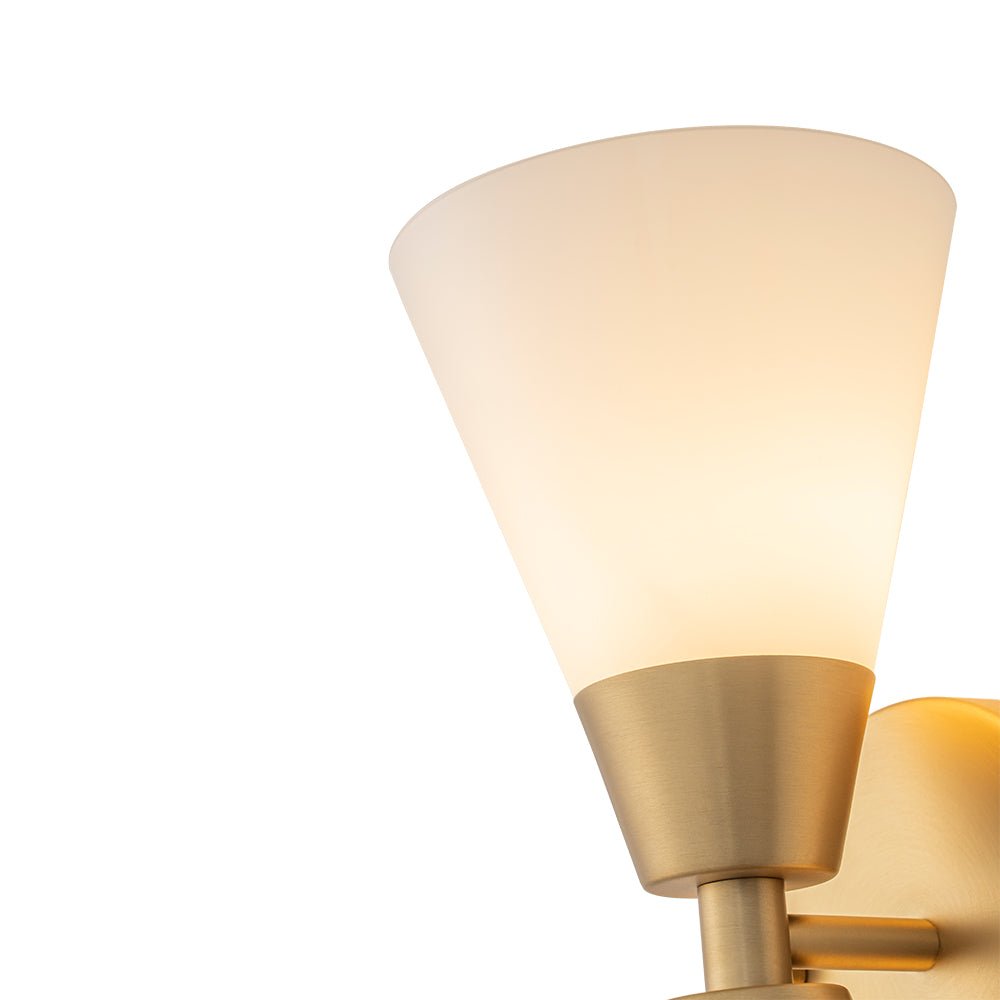 Eirikur Mid-Century Opal Glass Wall Sconce - Lamp Copper