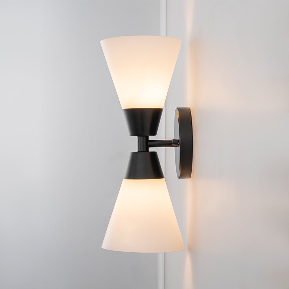 Eirikur Mid-Century Opal Glass Wall Sconce - Lamp Copper