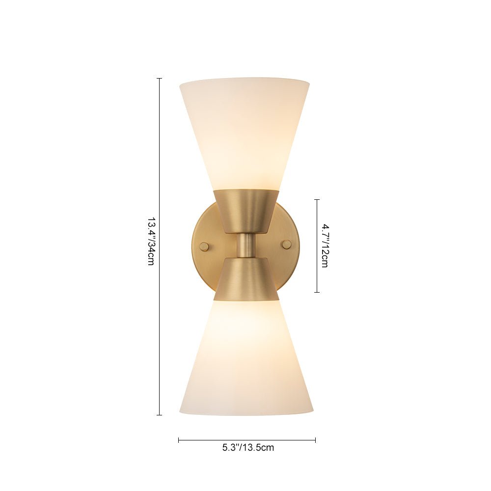Eirikur Mid-Century Opal Glass Wall Sconce - Lamp Copper