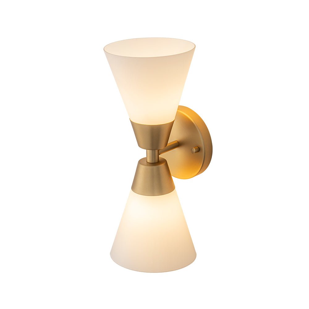 Eirikur Mid-Century Opal Glass Wall Sconce - Lamp Copper