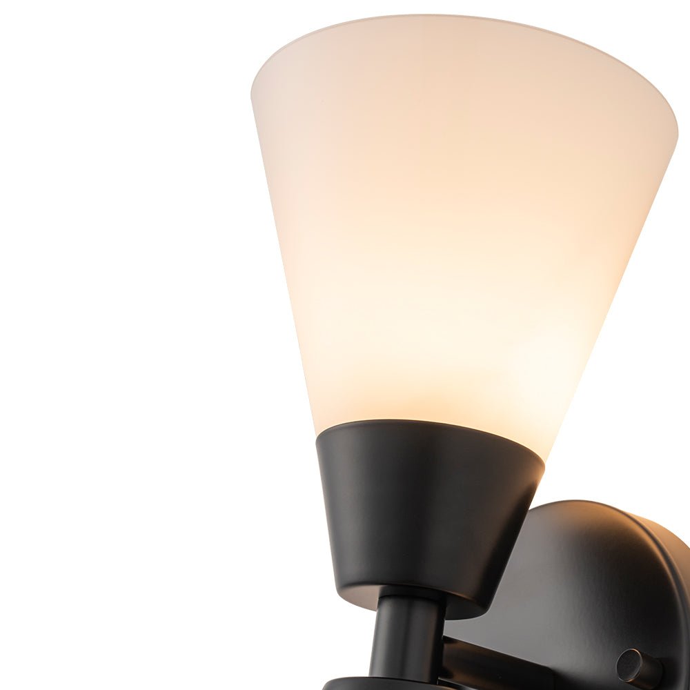 Eirikur Mid-Century Opal Glass Wall Sconce - Lamp Copper