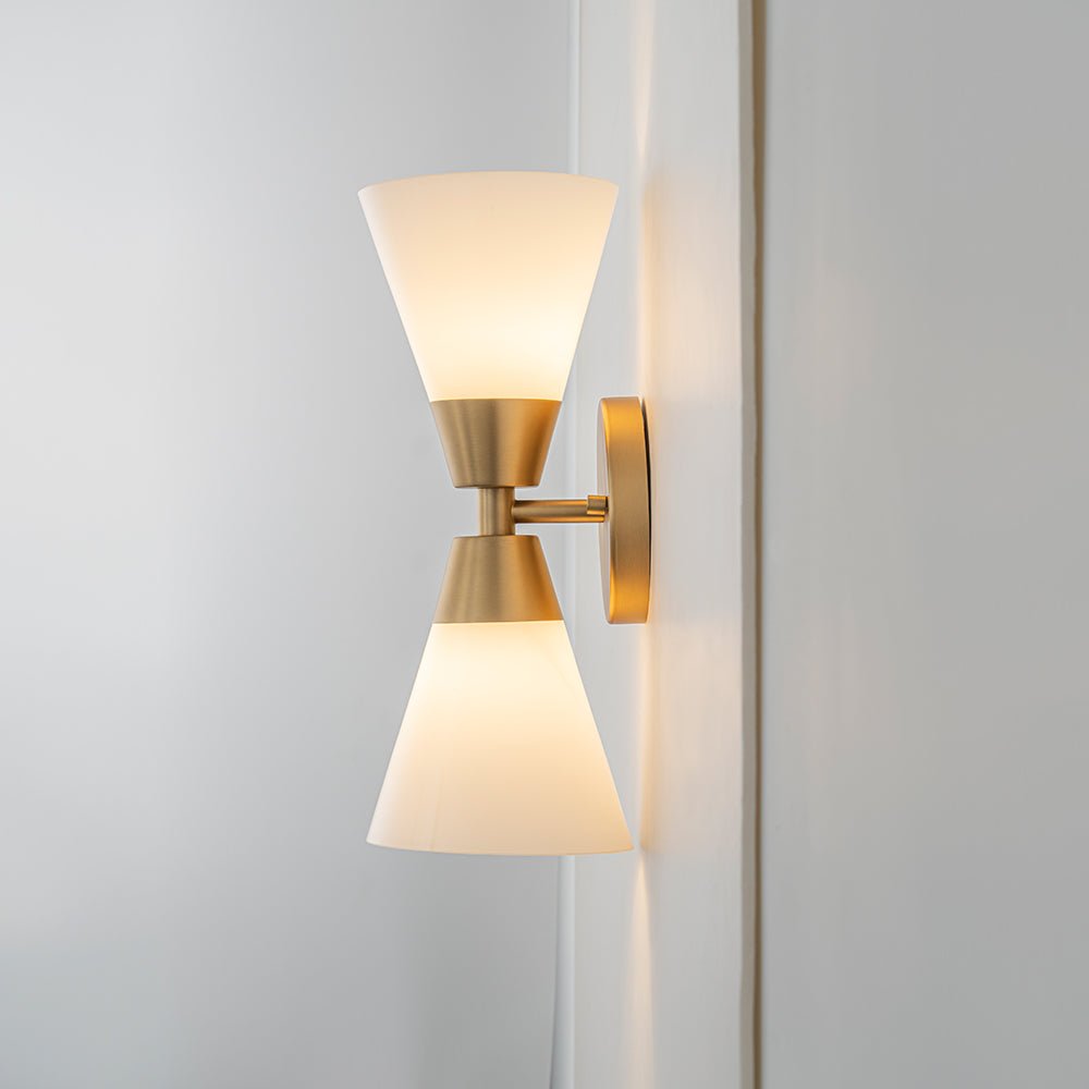 Eirikur Mid-Century Opal Glass Wall Sconce - Lamp Copper