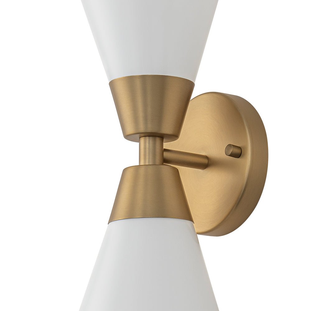 Eirikur Mid-Century Opal Glass Wall Sconce - Lamp Copper