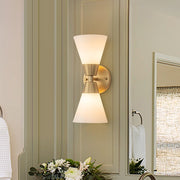 Eirikur Mid-Century Opal Glass Wall Sconce - Lamp Copper