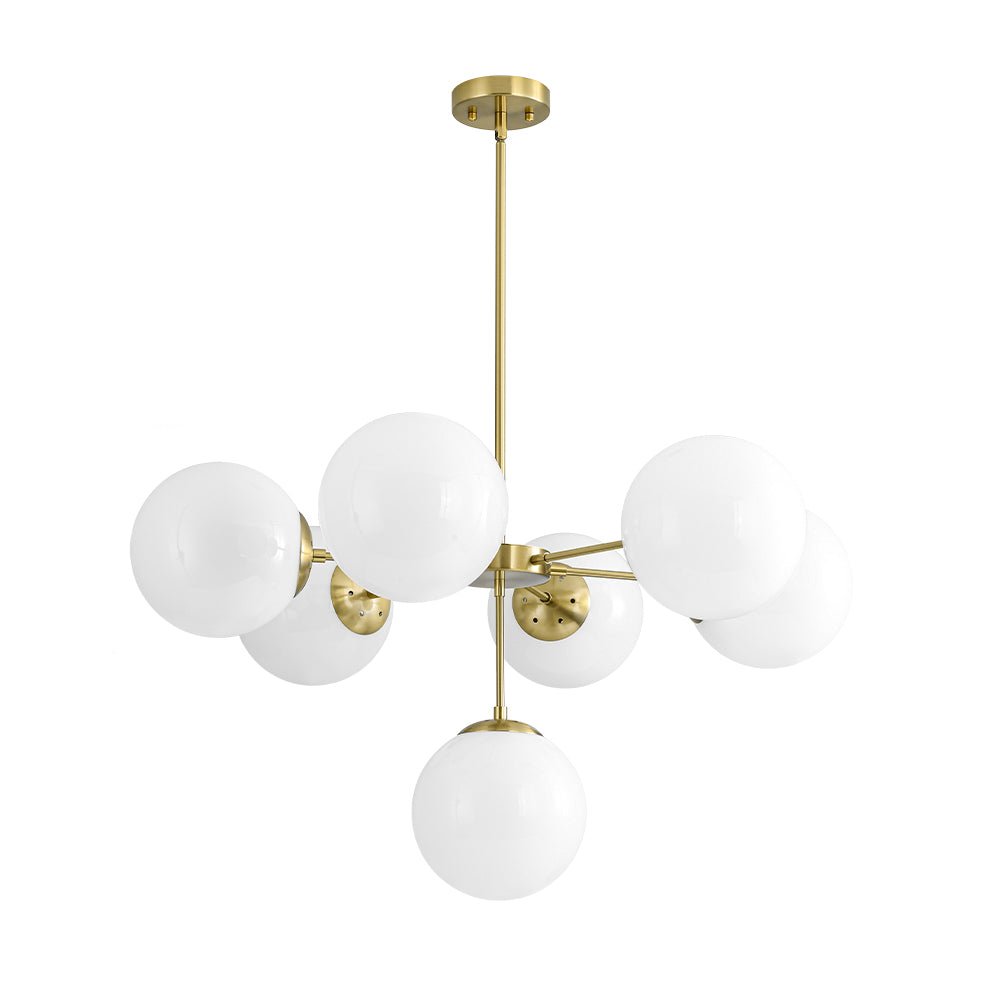 Xenuvia Mid-Century Sputnik Opal Glass Globe Chandelier - Lamp Copper