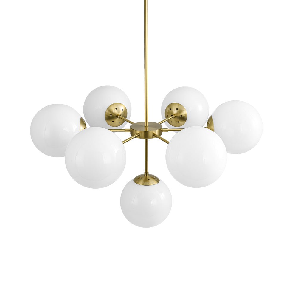 Xenuvia Mid-Century Sputnik Opal Glass Globe Chandelier - Lamp Copper