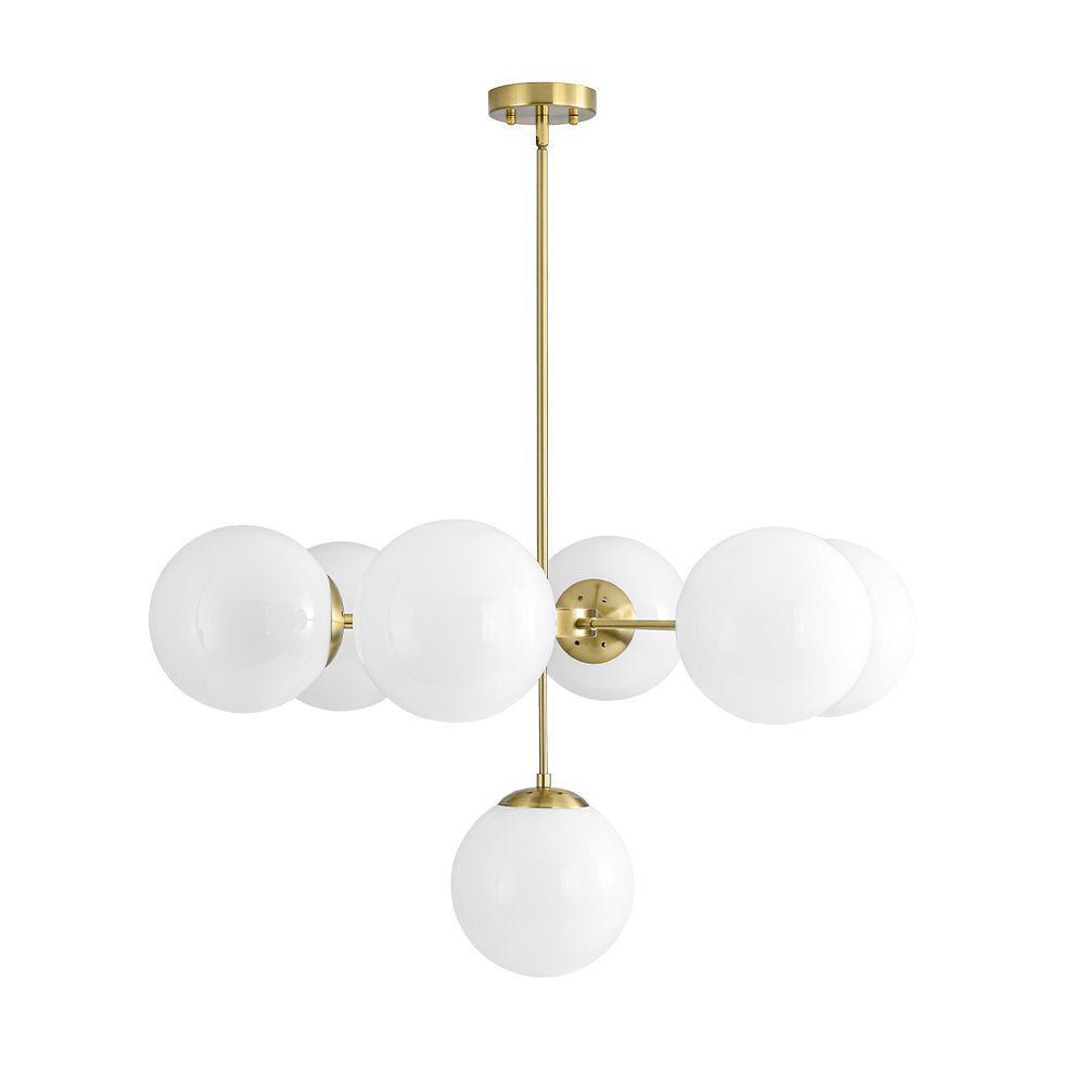 Xenuvia Mid-Century Sputnik Opal Glass Globe Chandelier - Lamp Copper