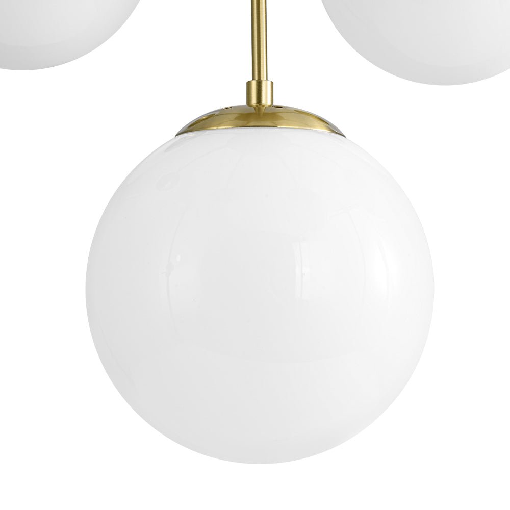 Xenuvia Mid-Century Sputnik Opal Glass Globe Chandelier - Lamp Copper