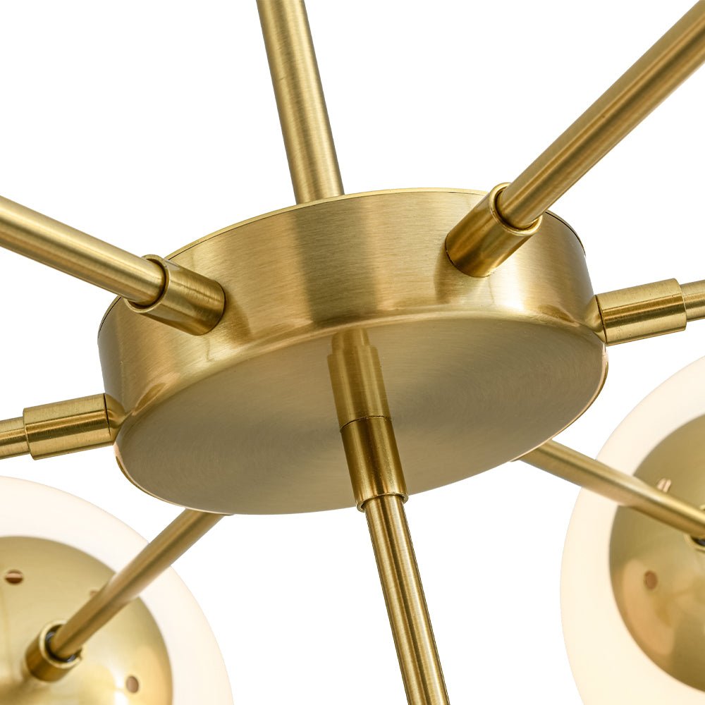 Xenuvia Mid-Century Sputnik Opal Glass Globe Chandelier - Lamp Copper