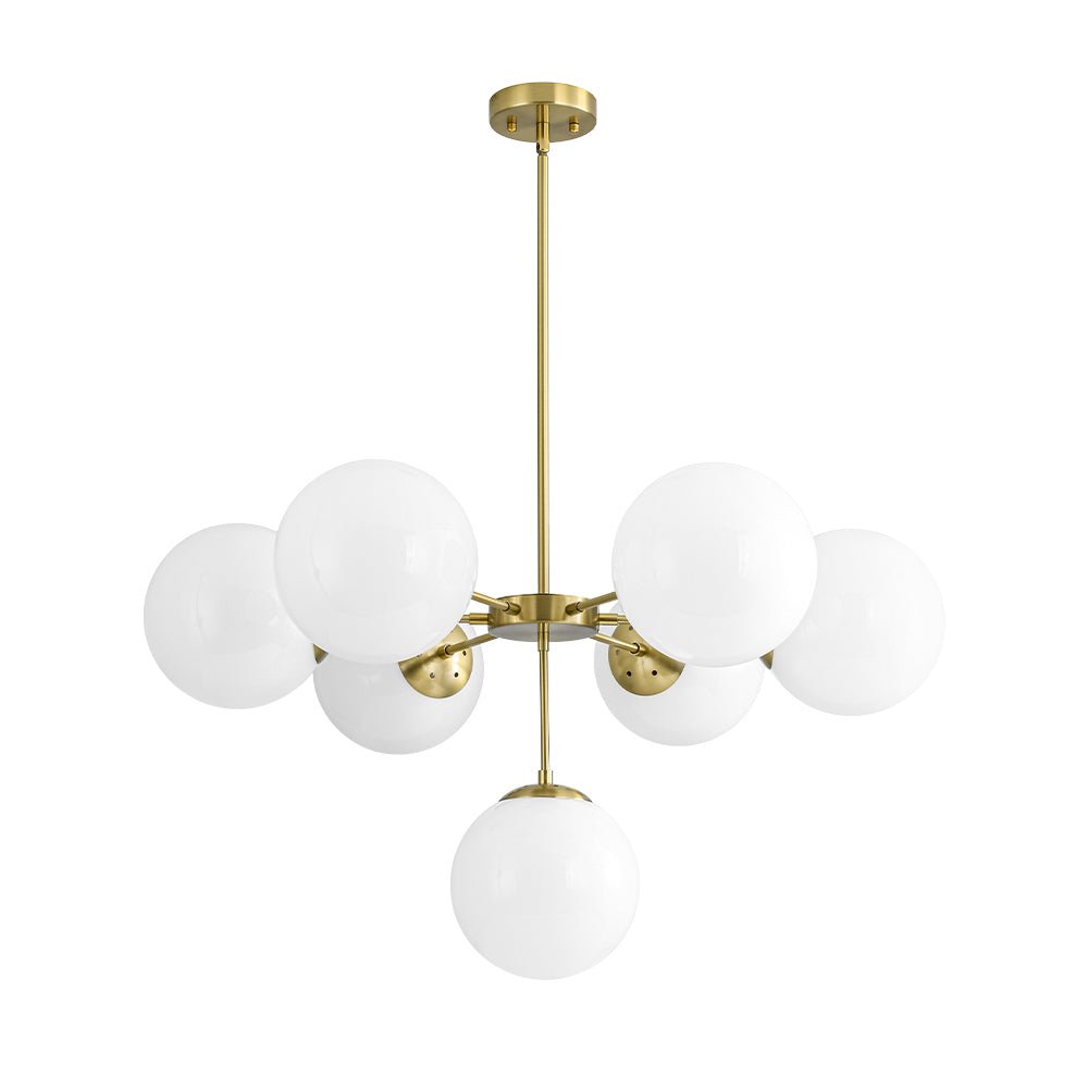 Xenuvia Mid-Century Sputnik Opal Glass Globe Chandelier - Lamp Copper