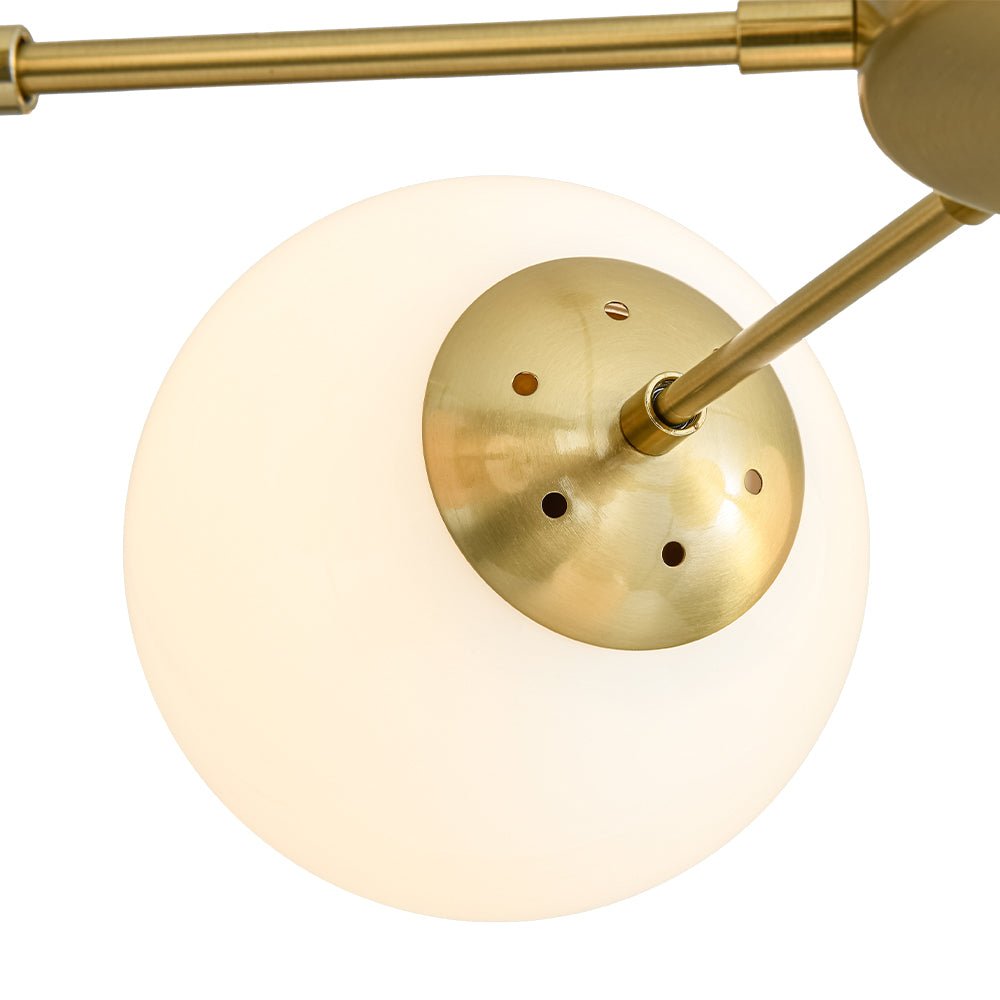 Xenuvia Mid-Century Sputnik Opal Glass Globe Chandelier - Lamp Copper