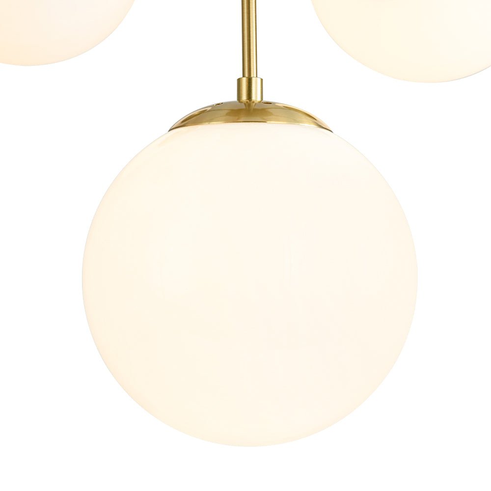 Xenuvia Mid-Century Sputnik Opal Glass Globe Chandelier - Lamp Copper