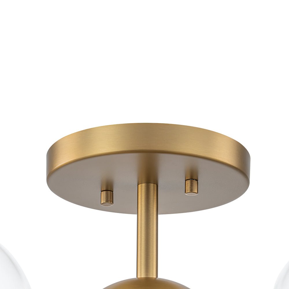 Tinduvyx Mid-Century Bubble Tiered Brass Glass Semi Flush Chandelier - Lamp Copper