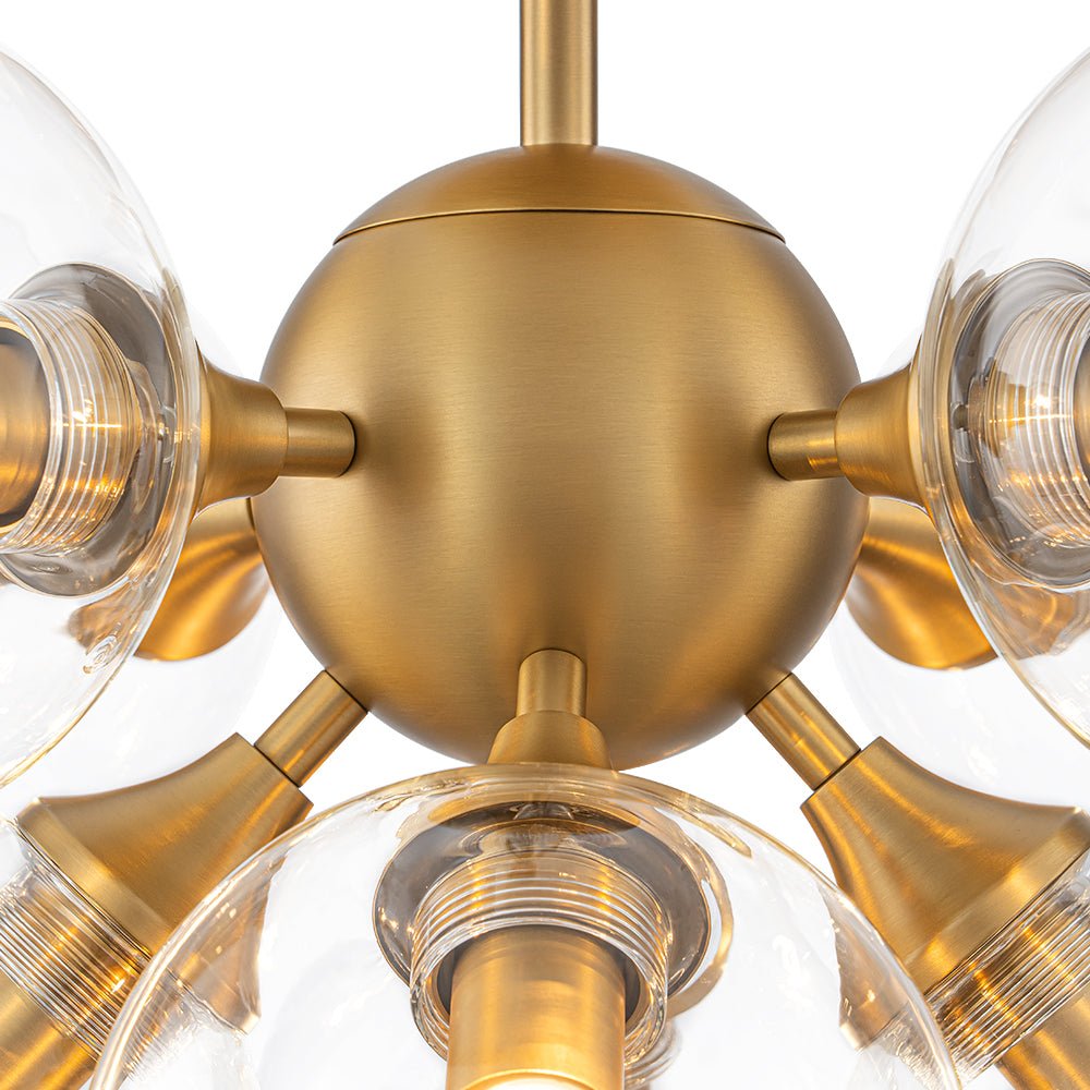 Tinduvyx Mid-Century Bubble Tiered Brass Glass Semi Flush Chandelier - Lamp Copper