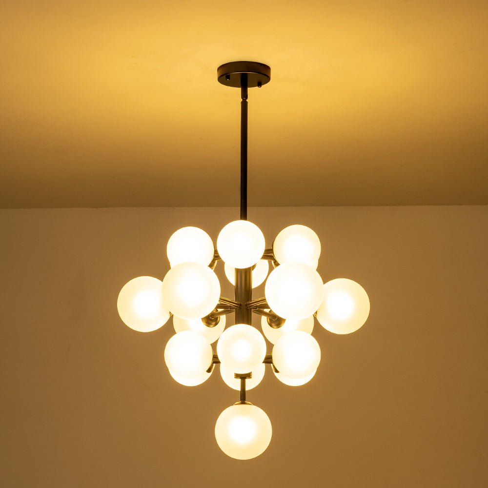 Xenulix Mid-Century Sputnik Glass Chandelier - Lamp Copper