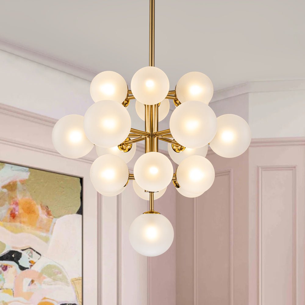 Xenulix Mid-Century Sputnik Glass Chandelier - Lamp Copper